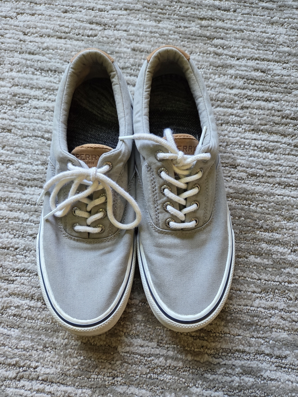 Sperry Men's Casual Canvas Lace-Up Sneakers in Light Gray